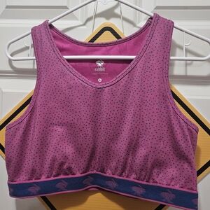 Rabbit Running Utilibra-vo Sports Bra Compression Rose Violet Phone Pocket XL